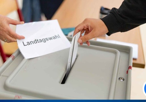 Die Aufnahme zeigt ein Wahllokal in Magdeburg.