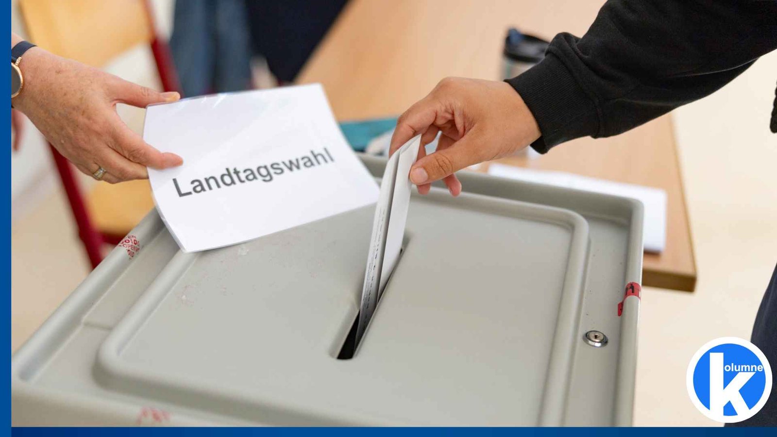 Die Aufnahme zeigt ein Wahllokal in Magdeburg.