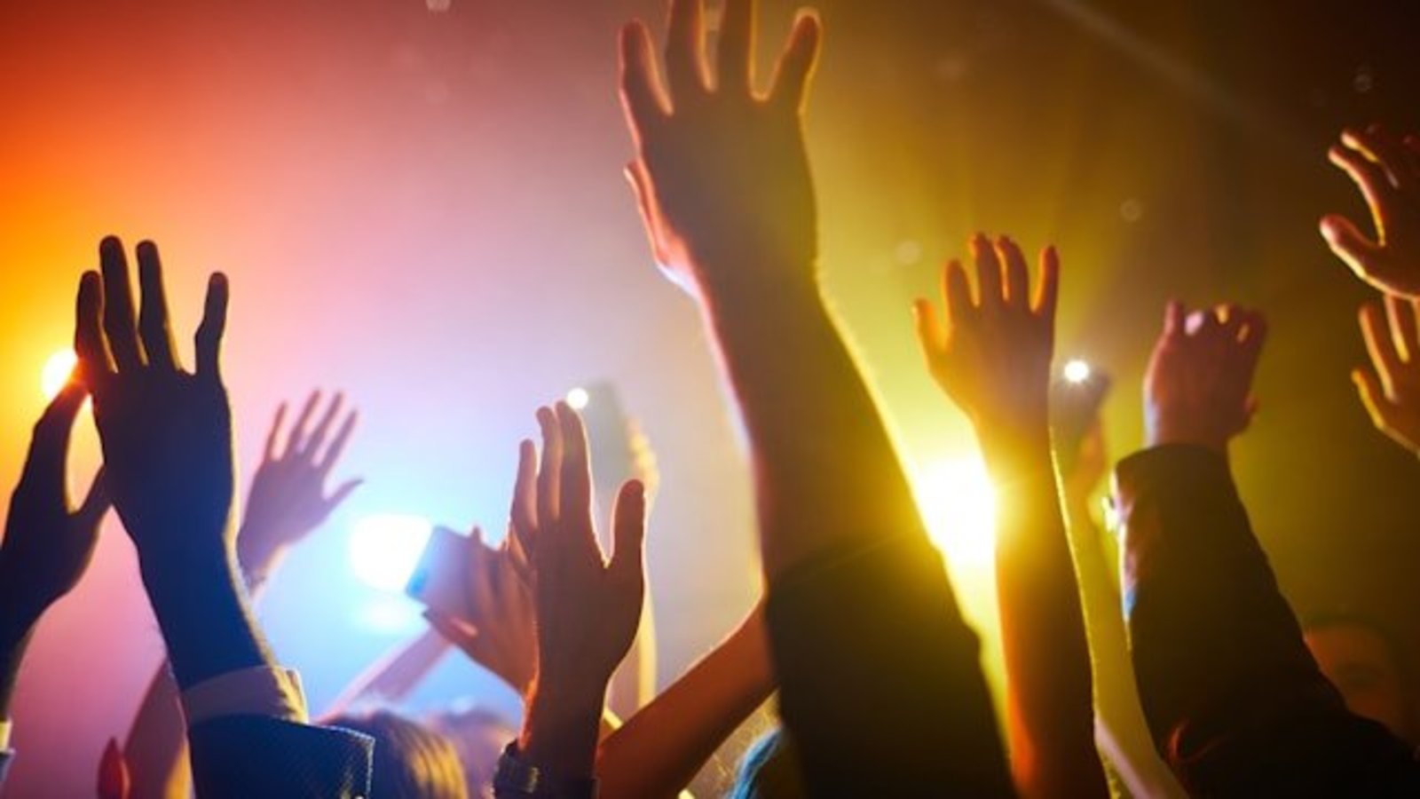 Hände in der Luft bei einem Konzert