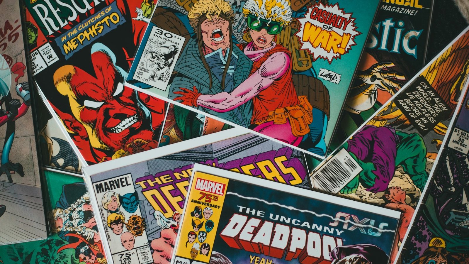 Foto von bunten Comic-Covern