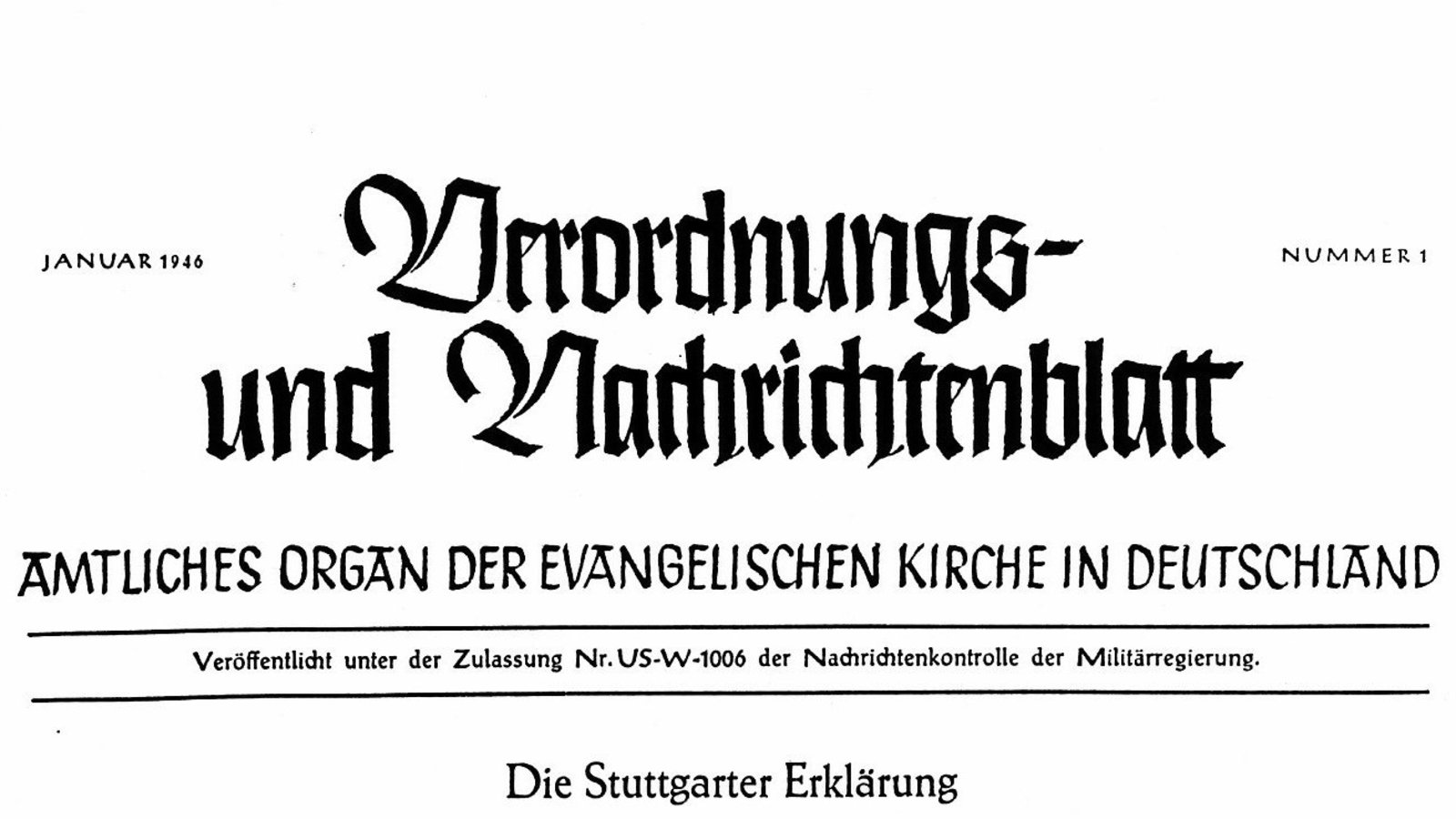 Das Bild zeigt das Dokument "Die Stuttgarter Erklärung".